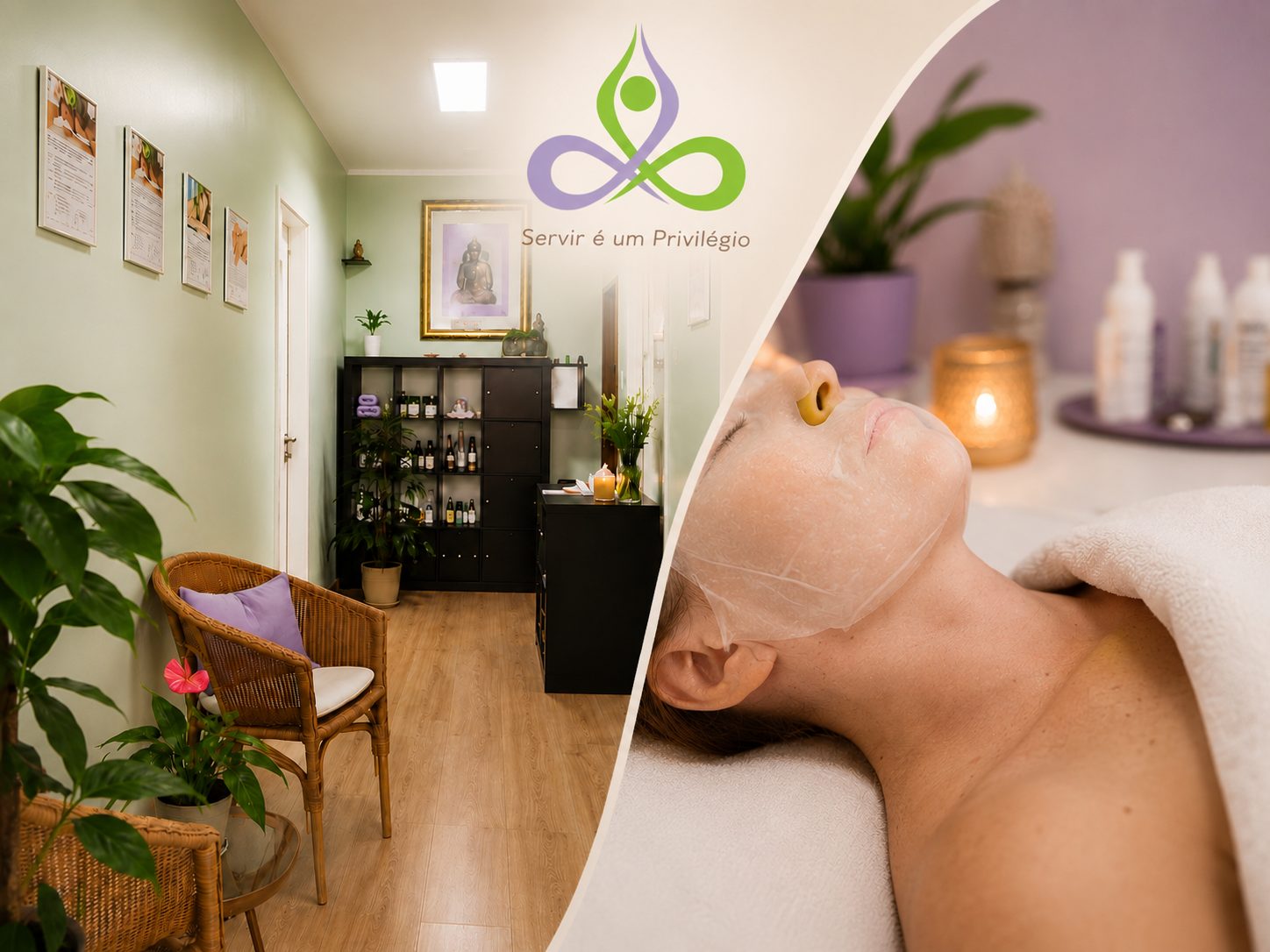 Sala de lashes e brows, e momento de manicure no Espaço Beleza e Caminhos